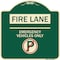 Signmission Fire Lane Emergency Vehicles W/ No Parking Heavy-Gauge Aluminum Sign, 18" x 18", G-1818-24015 A-DES-G-1818-24015 - alternate 1